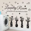 Laundry Room Wall Decal, Wash Dry Fold Repeat Flower Vase