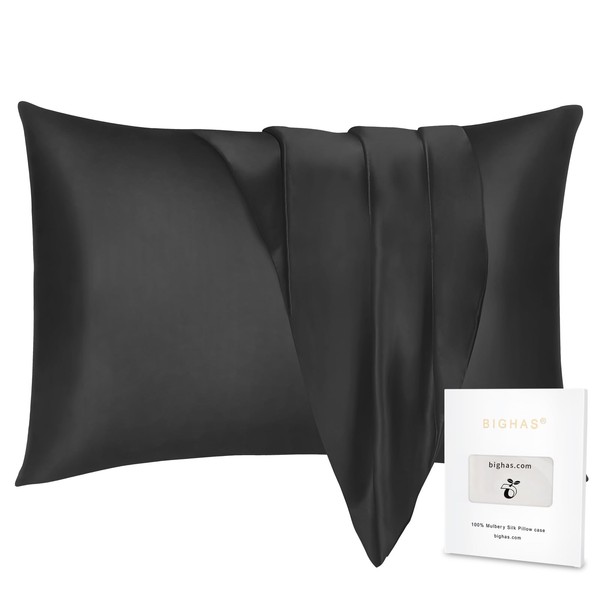 BIGHAS 100% Mulberry Silk Pillowcase for Hair and Skin with