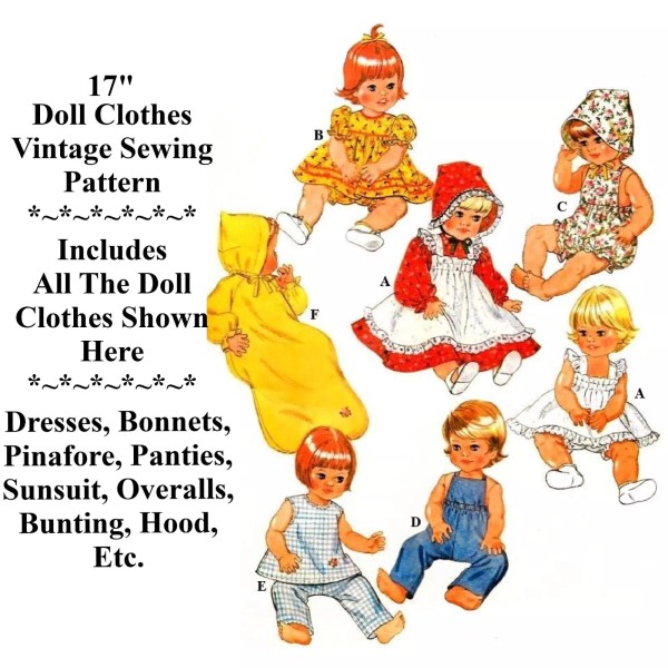 17" Doll Clothes Pattern & Small Book Titled "How To