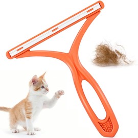 Reusable Pet Hair Remover, Portable Cat Dog Hair Remover, Lint Remover for Clothes, Carpet Brush for Dog Cat Stair Car Sofa (Orange)
