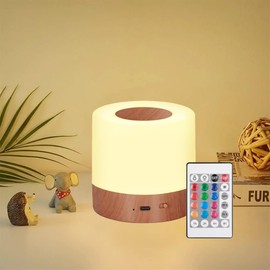 LHYueTong Nightlight, LED Bedside Touch Light, 5-Level Brightness with 13 RGB Color Ambient Lights, USB Rechargeable Desk lamp, Suitable for Bedroom Decoration/Holiday Gift Giving