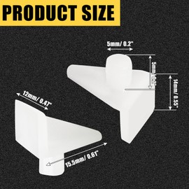 Hordion 30PCS Plastic Shelf Pegs, 5mm Shelf Support Pins Cabinet Shelf Clips, White Shelf Bracket Pegs for Bookcase Cabinets Closet