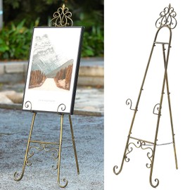 Vintage Metal Free Standing Adjustable Display Stand Easel