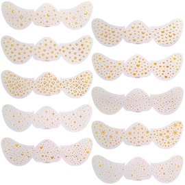 Guyode 10 Stück Glitzer Sommersprossen Tattoo, Glitter Freckles Tattoo, Gesichtstattoo Glitzer Wasserfestes Freckle Design, Glitzer Sticker Gesicht Goldene für Party Festival Weihnachten