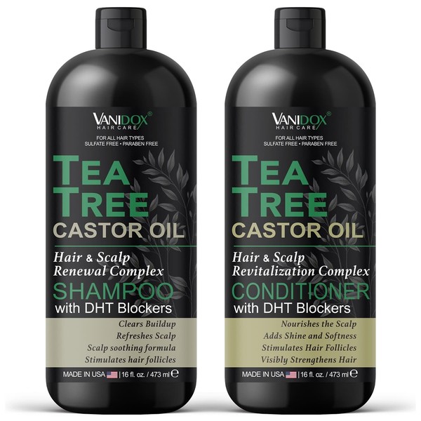 VANIDOX VANIDOX Tea Tree Shampoo and Conditioner Set with Castor