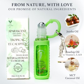 Aceite hidratante y reparador para cutículas de eucalipto tropical Aparascent: suero fortalecedor y para el crecimiento de las uñas con C