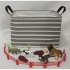 HUAYEE Rectangular Storage Bin Shelf Basket Canvas Fabric Toy Box,Waterproof