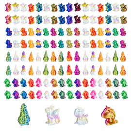 jrootouh 120 Pieces Mini 3D Printed Mini Animal Set - Gradient 3D Animal Collection (Unicorn Pygmy Squirrel Wyvern) for Decoration, Display & Gift DIY