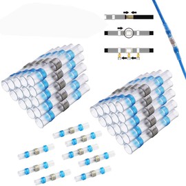 CTRICALVER Welded and Sealed Wire Joints, 38 Waterproof Heat Shrink Butt Joints, Wire Terminals, Marine Insulated Butt Joints (Blue)