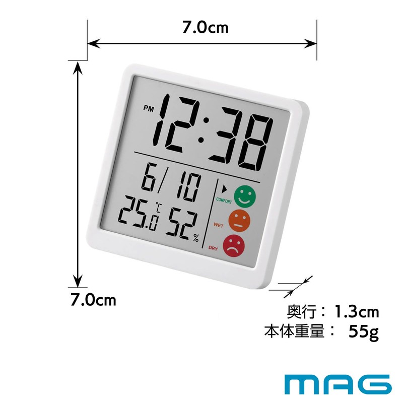 Mag Nikopita TH-112A WH-Z Noah Precision Thermometer, Hygrometer, Digital Environment