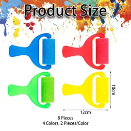 CYNOSURETECH 8 Pieces Sponge Roller Paint Brushes, Plastic Handle Paint Brushes, Painting Tools, Children'S Painting Accessories, Diy Handicraft Accessories