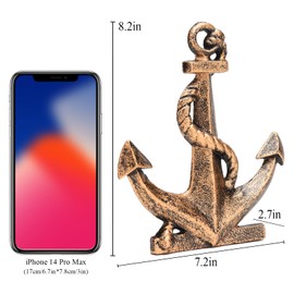 BRASSTAR Cast Iron Exquisite Anchor Shape Decoration Door Stopper Heavy Duty Door Window Holder Home Office Shop Decorative Black Gold Color TQGJPT604