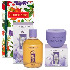L'Erbolario Iris Body Gift Box - 500 ml Foam Bath + 300 ml Body Cream + Free Pack of Rougj Medium Tone CC Cream 25 ml