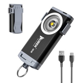 WUBEN G2 Mini Flashlight Keychain, 500 Lumens Rechargeable Pocket Flashlight, 5 Modes Small Led Flashlight, EDC Keychain Brightest Flashlight Magnetic Hat Clip for Travel,Walking,Searching,Hiking