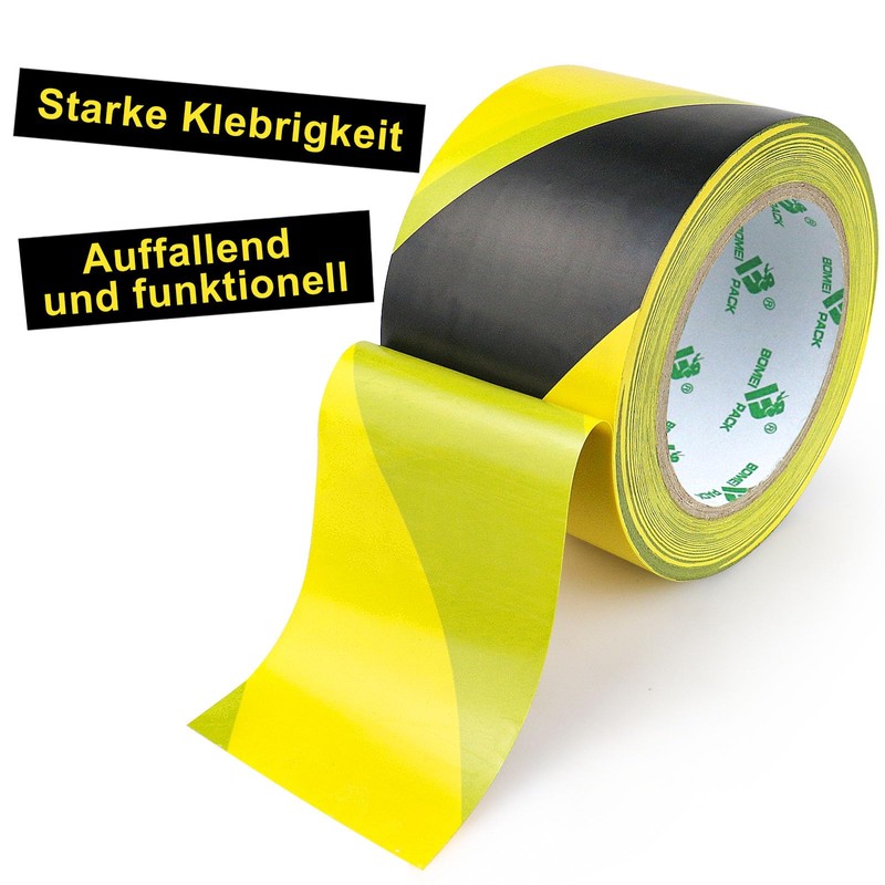 BOMEI PACK Warning Tape Yellow Black Warning Tape Hazard Warning