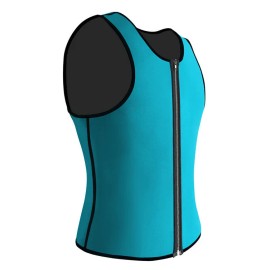 2026 NEW KJ 2025 European and American Men's Sauna Wear Tummy Control Sports Vest Cross-border Shapewear Neoprene Tight ClothingSize: M, Color: Mint