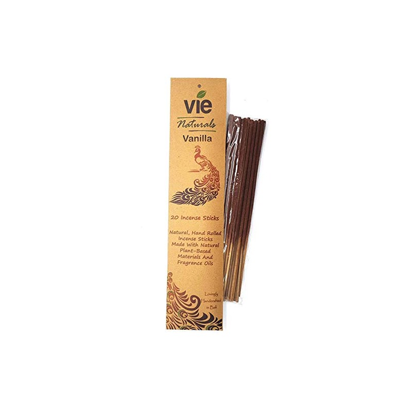 VIE Naturals Hand Rolled Incense, Pack of 20 Sticks, Vanilla