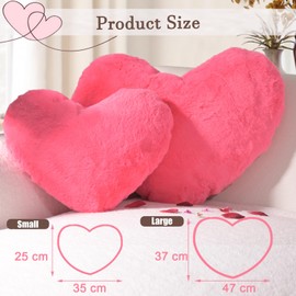 Yhoelata Valentine's Day Heart Cushion, Carmine Red Heart-Shaped Cushion, Cuddly Cushion, Love Decorative Cushion, Aesthetic, Plush Cushion for Living Room, Sofa, Child, Bedroom, Bed, 25 x 35 cm