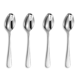 KEAWELL Premium Louise Spoons Set, Set of 4, 18/10 Stainless Steel, Exceptional mirror finish, Dishwasher Safe (5.6" Small Spoon)