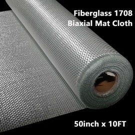 CRMCC 50" x 120" Fiberglass 1708 Biaxial Mat Cloth, Marine-Grade Fiberglass Roll, Molding Roofing Boat Marine Repair, Resin & Epoxy Compatible