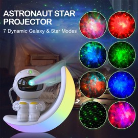 Astronaut Galaxy Star Projector Night Light, 360° Space Man Colorful Moon Buddy Starry Nebula Ceiling Projector Sky LED Starlight Planetarium Spaceman Projector Lamp Kid Room Adult Bedroom Decor Gifts