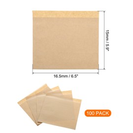 uxcell 100Pcs Kraft Paper Sandwich Bags, 6.5 x 5.9 Inch Greaseproof Paper Cookie Bag Paper Snack Bags Lunch Bags for Home Bakery Shop Bread, Brown
