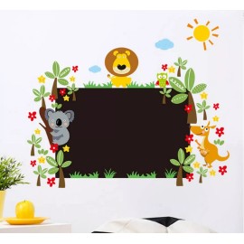 DaraBaby Vinil Decorativo Infantil Pizarron Con Animales Selva Sala