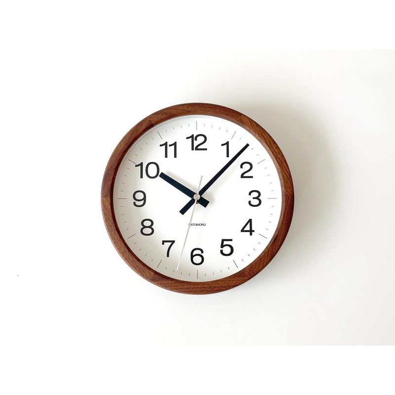 KATOMOKU Muku Clock 16 Walnut Radio Clock Continuous Second Hand
