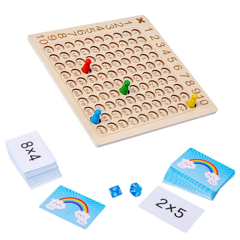 Multiplication Board Game Wooden Early Learning Educational Brain Development Math