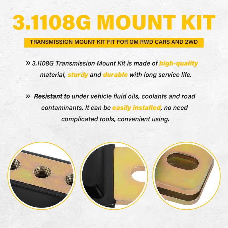 3.1108G Transmission Mount Bracket Kit, for GM RWD Cars and