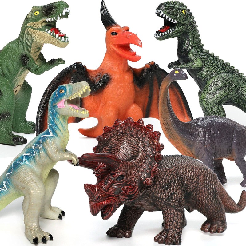 Gzsbaby 6 Piece Jumbo Dinosaur Toys for Kids 3-5 and