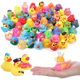 30 Pcs Rubber Duck Assorted Plastic Rubber Duckies Bath & Beach Toys | Cruise Ducks Gifts Party Favors Bag Fillers for Kids Toddlers, 2-2.36 IN