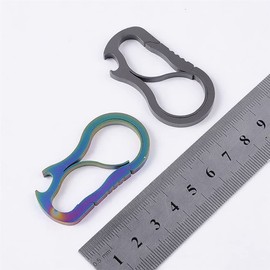 Pack of 2 Outdoor Keychains, Stainless Steel Quick Release Carabiner Clip Keychain with Bottle Opener, Multifunctional Car Key Fob for Outdoor Home, Silver