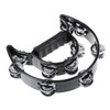 Half Moon Musical Tambourine Double Row Metal Jingles Hand Held