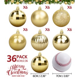 BLAZOR Christmas Baubles, Christmas Ball Ornaments with Strings, M Size, Shatterproof Plastic Christmas Bulbs, Hanging Decorations for Xmas Tree, Holiday, Wedding, Party