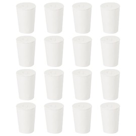 sourcing map 16Pcs Solid Rubber Stoppers, White 0# Tapered Lab Plugs Lab Seal Tube Stopper Plug for Industry and Laboratories, 17x13x24mm