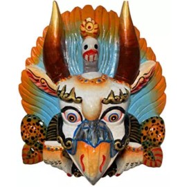 QT S Hand Crafted Wooden Garuda Hindu and Buddhists Asian Mask