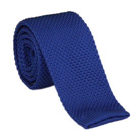 Corbata de punto delgada para hombre, color liso, elegante, casual, varios colores, Azul Real, Talla única
