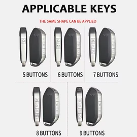 ontto Cowhide Car Key Cover fit for Kia Telluride 2023 2024 Sorento EV9 2024 2025 keyless go Key Holder Handmade Leather case Keyring Keychain Smart Shell Accessories Protector 6 Buttons Brown