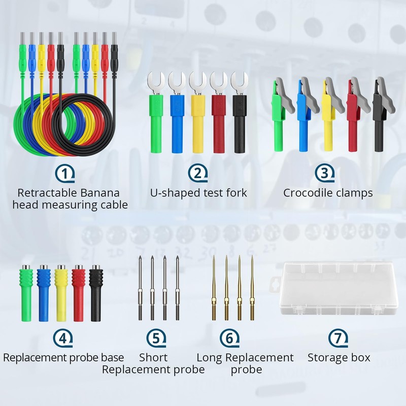 ALLmeter 1M 15A Scalable Banana Plug Multimeter Test Leads Set