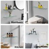KOCOK 20 Inches Glass Shelves for Bathroom, Chrome Polished Floating