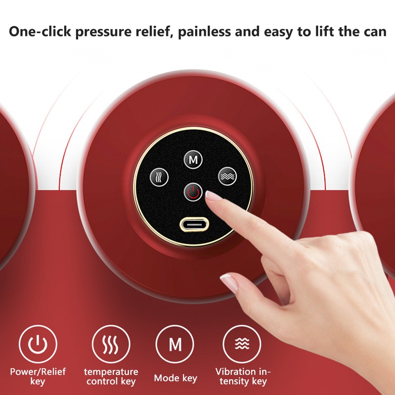 Electric Cupping Massager 3 Temperature Control Vacuum Cupping Portable Scraping