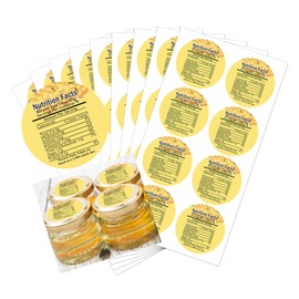 Honey Nutrition Labels Honey Nutrition Facts Calories Health Benefits Mason Jar Labels 2 Inch - Honey Nutrition Canning Label for Homemade Honey Jars Honey Containers 60 Pcs (Medium 1)