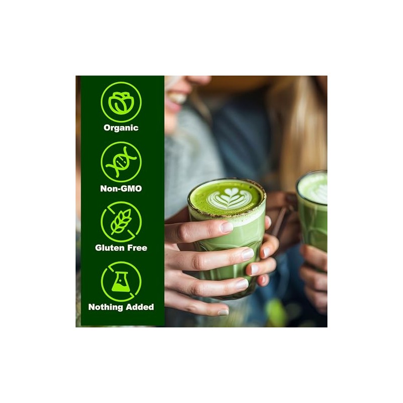 Organic Matcha Powder - Pure Tea for Lattes, Smoothies &