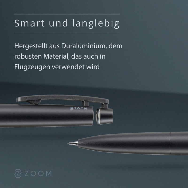 ZOOM C1 Mechanical Pencil, 0.5 mm, Full Black, Stylish, Popular,