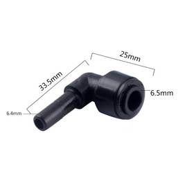 CENPEK 6Pcs Water Pipe Stem Elbow Connector for 6.5mm Tubing 90 Degree Elbow Push to Connect Plastic Quick Fittings for Reverse Osmosis System