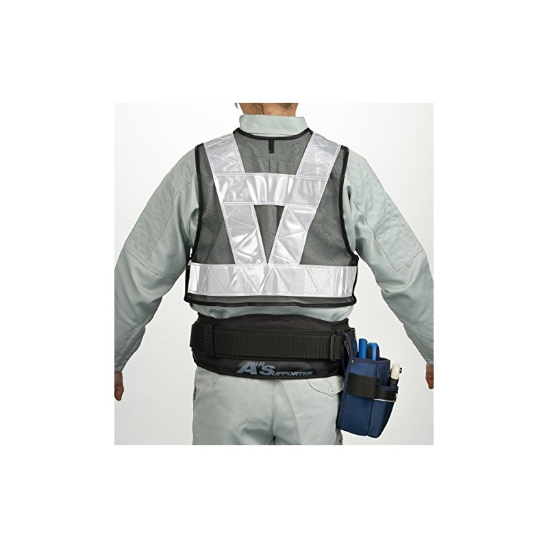 高儀 GISUKE Short Reflective Safety Vest Black X Silver