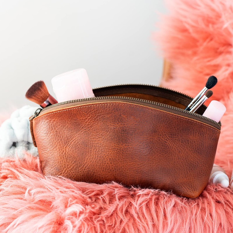 LONDO Genuine Leather Versatile Gondola Style Handbag - Cosmetic, Toiletry,