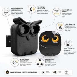 Wireless Driveway Alarm for Home Security – Waterproof Motion Sensor Alert for Garage Yard Gate