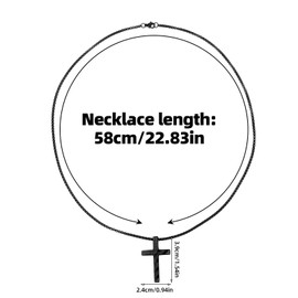 Mikovivi Cross Necklace, Stainless Steel Black Bible Verse Pendant Necklaces Christian Crucifix Jewelry Gifts American Flag Cross Jesus Chain for Family Friends Men